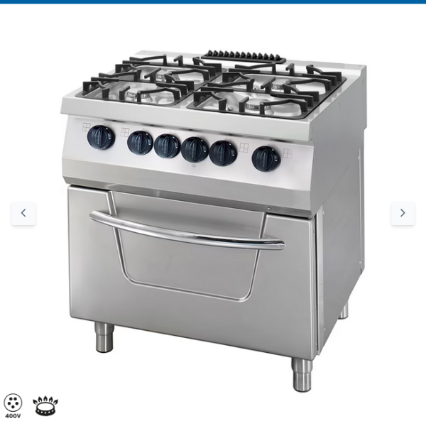  Σόμπα βαρέως τύπου - 4 καυστήρες - Ηλεκτρική - με φούρνο - 36kW - 70cm Deep